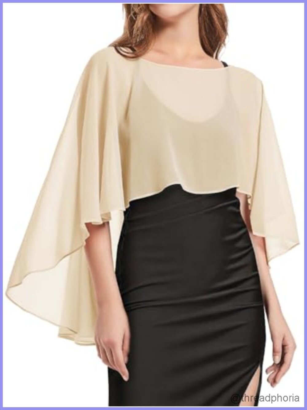 Chiffon Shawl Wrap Evening Dress Cover Up Sheer Poncho Capelet